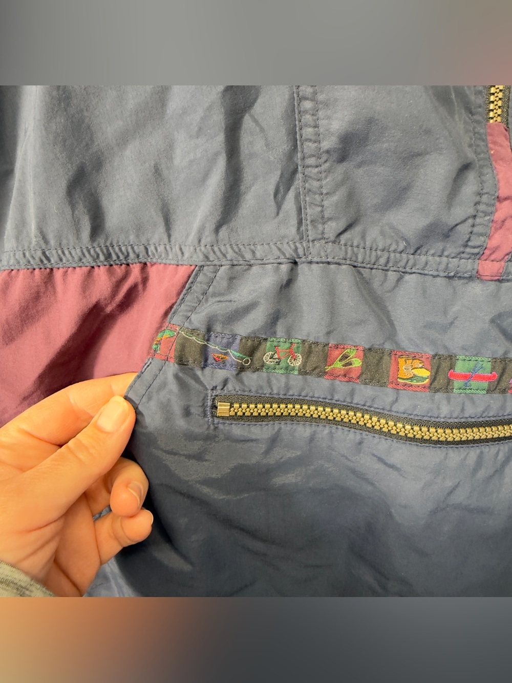 Vintage LL Bean Women's xl Aztec Anorak camping hiking pullover jacket 90s - Picture 3 of 15